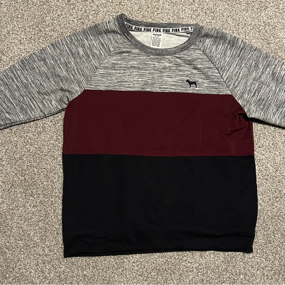 PINK Colorblock Crewneck Sweatshirt